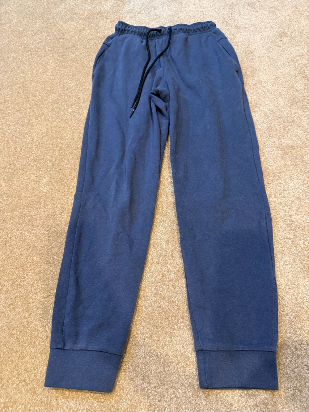 Men's Navy Blue Jogger Sweatpants - Classic Comfort Cozy Sweats, Mens Size S
